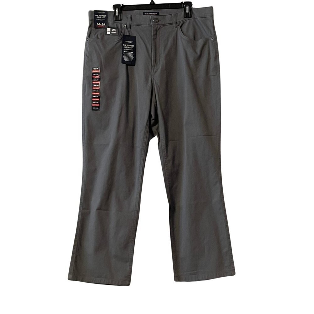 NWT Roundtree & Yorke The Perfect 5-Pocket Chino Pants in Gray Sz. 36 x 29
